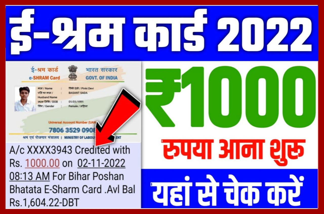 E shram card balance online check 2023 | इ-श्रम कार्ड ₹1000 आना शुरू हुआ यहां से चेक करे मात्र 5 सेकंड में best link