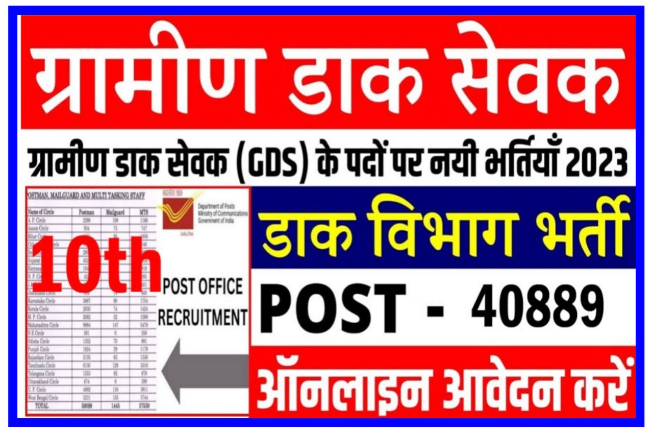 Indian Post GDS Online Form 2023 : दसवीं पास युवाओं के लिए 12,828 पदों पर बंपर भर्ती यहां से करें ऑनलाइन आवेदन Best Link