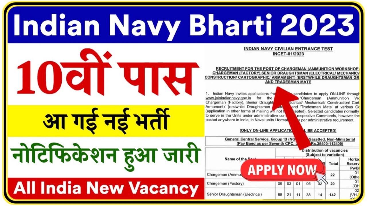 Indian Navy Bharti : इंडियन नेवी की तरफ से 10वीं पास वालों के लिए नई भर्ती आई Best Link