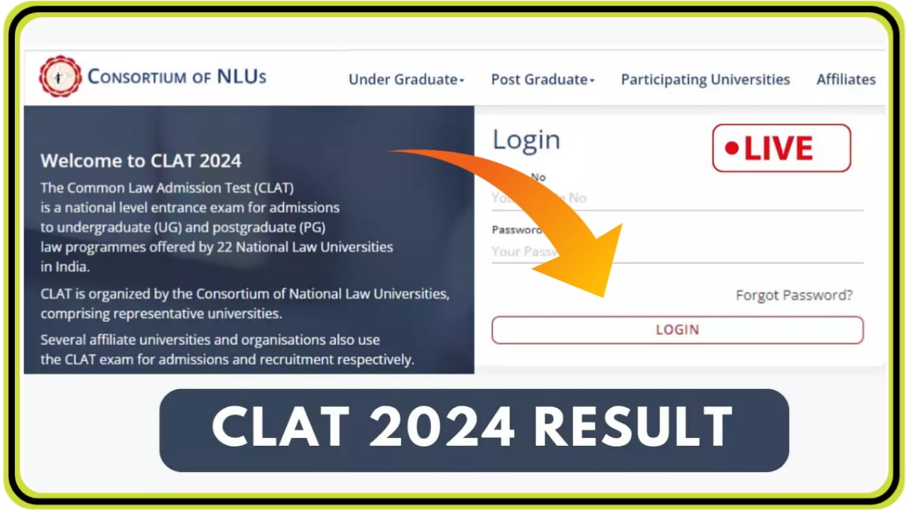 CLAT Result 2024 : CLAT Result हुआ जारी फटाफट इस डायरेक्ट लिंक से डाउनलोड करें अपना रिजल्ट New Best Link