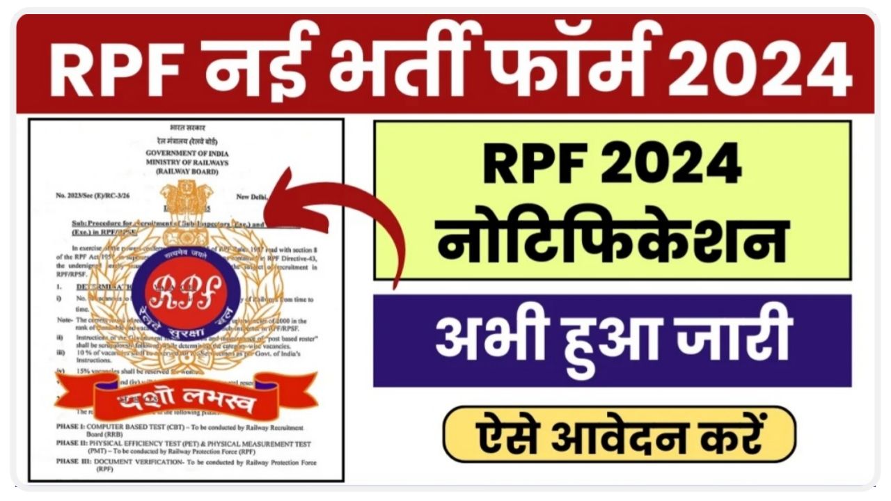 RPF Constable Vacancy 2024 Notification Out : Online Apply For 2250 Post Constable, Sub - Inspector New Best Link